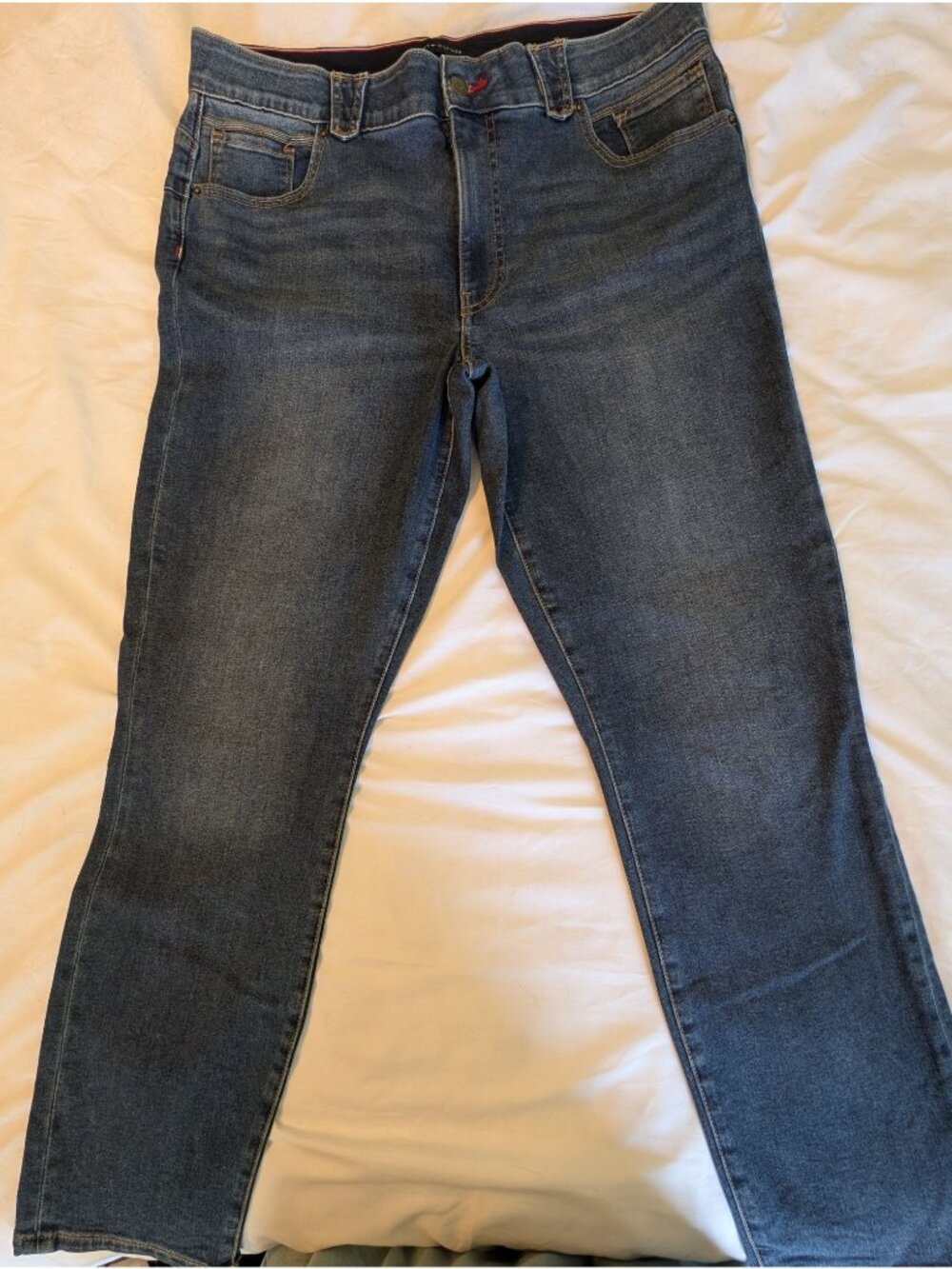 Women's Tommy Hilfiger Dark Wash Jeans Size 16 Classic Five-pocket Design Grunge
